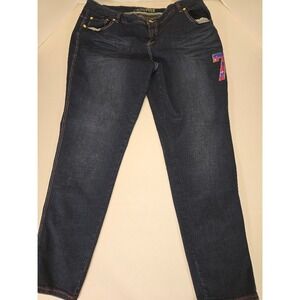 Violet & Pink Women's Jeans Plus Size 24W Dark‎ Wash Sequin Accents Denim